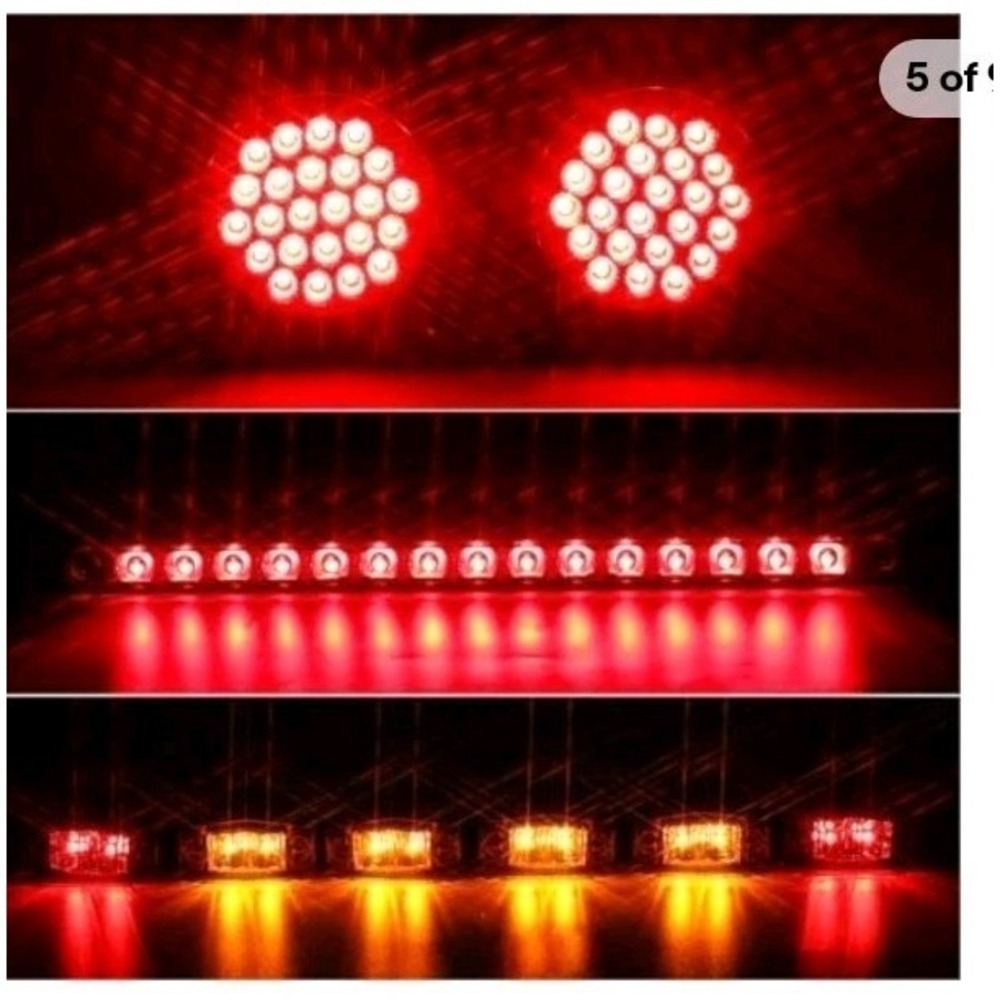 4 inch Round LED Trailer Light Kit with Mounting Brackets Boat Horse Utility - Picture 4 of 8